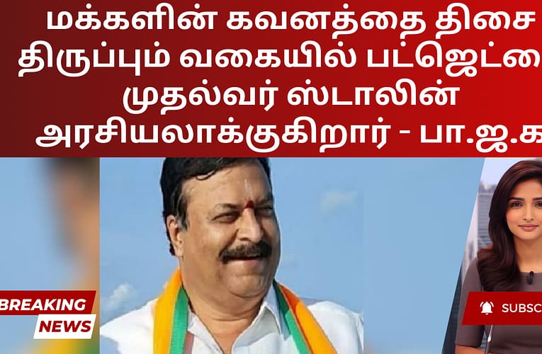 மக்களின் கவனத்தை திசை திருப்பும் வகையில் பட்ஜெட்டை முதல்வர் ஸ்டாலின் அரசியலாக்குகிறார் – பா.ஜ.க