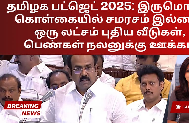 தமிழக பட்ஜெட் 2025: இருமொழிக் கொள்கையில் சமரசம் இல்லை, ஒரு லட்சம் புதிய வீடுகள், பெண்கள் நலனுக்கு ஊக்கம்