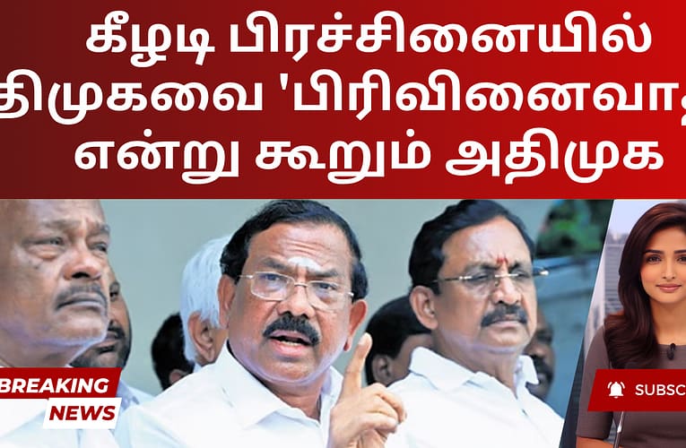 கீழடி பிரச்சினையில் திமுகவை ‘பிரிவினைவாதி’ என்று கூறும் அதிமுக