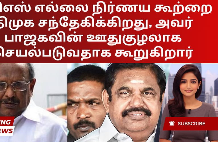 இபிஎஸ் எல்லை நிர்ணய கூற்றை திமுக சந்தேகிக்கிறது, அவர் பாஜகவின் ஊதுகுழலாக செயல்படுவதாக கூறுகிறார்