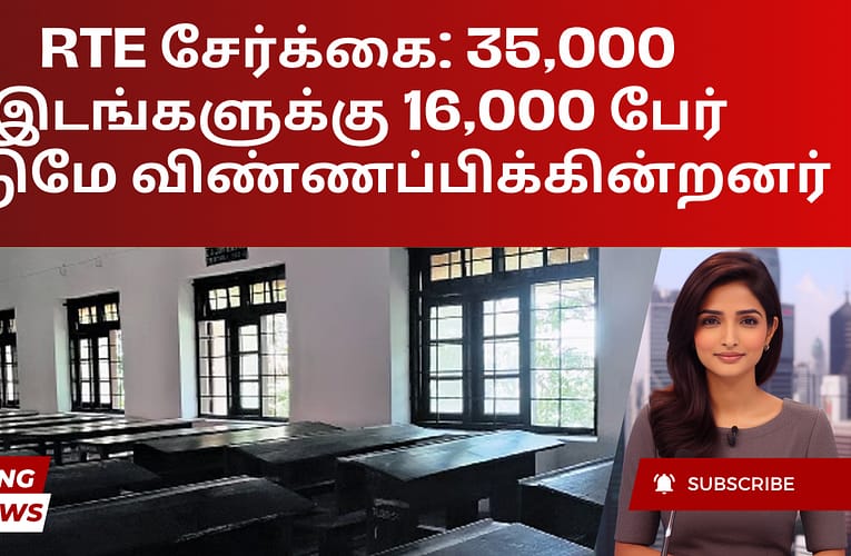 RTE சேர்க்கை: 35,000 இடங்களுக்கு 16,000 பேர் மட்டுமே விண்ணப்பிக்கின்றனர்
