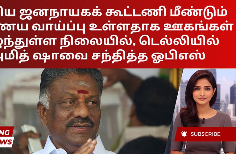 தேசிய ஜனநாயகக் கூட்டணி மீண்டும் இணைய வாய்ப்பு உள்ளதாக ஊகங்கள் எழுந்துள்ள நிலையில், டெல்லியில் அமித் ஷாவை சந்தித்த ஓபிஎஸ்
